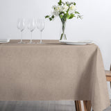 Nagore Beige – Abwaschbare Tischdecke mit klassischem Fischgrätmuster, Seite