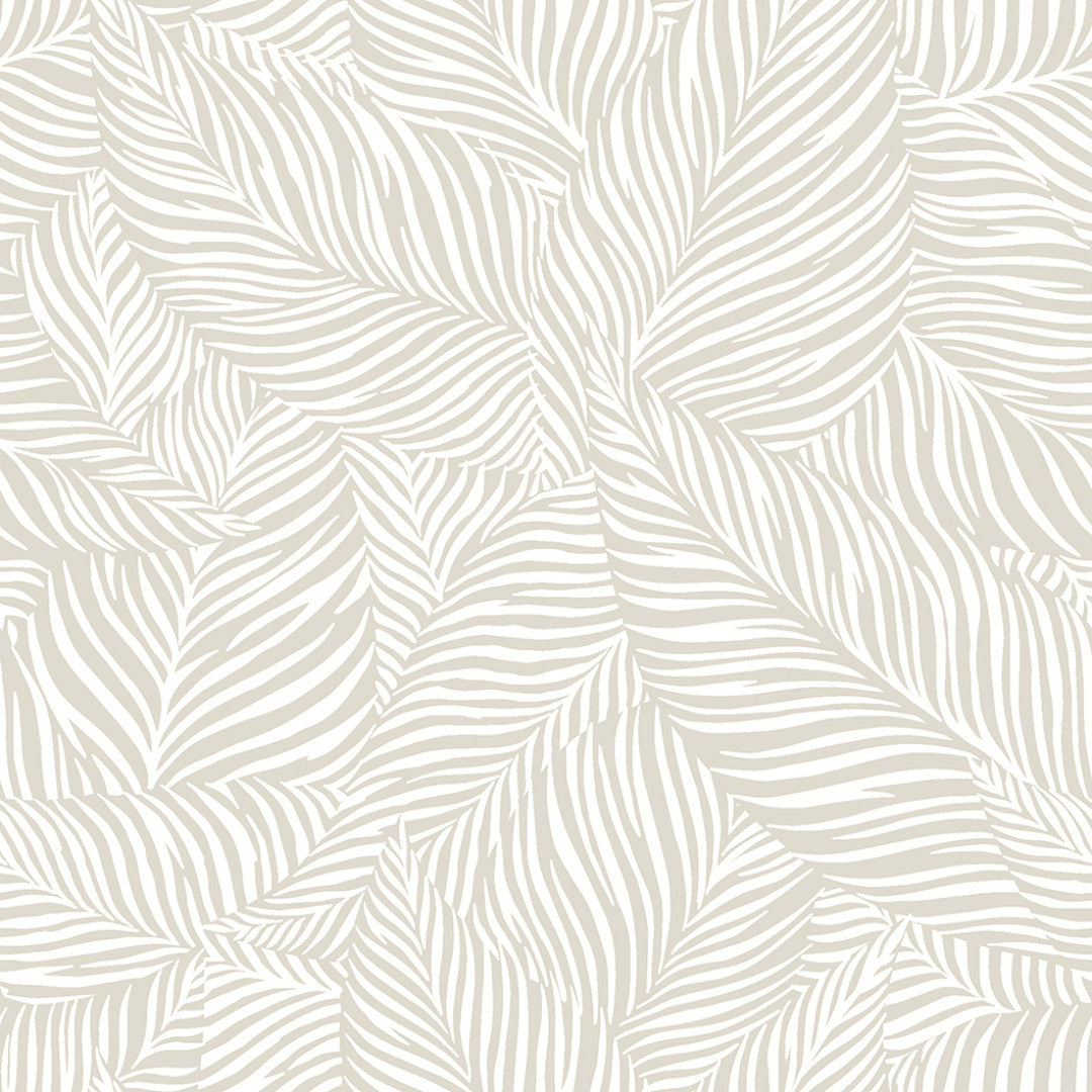Nanda Beige – Abwaschbare Tischdecke mit sanften Palmblättern, Muster