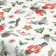 Nussknacker und Geschenke – abwaschbare Weihnachtstischdecke mit klassischen Motiven