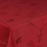 Engholm Noel damastgewebte Weihnachtstischdecke, rot - 150 x 370 cm, Ecke