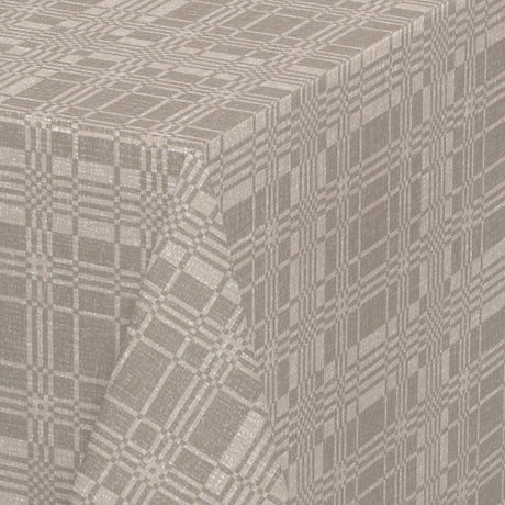 Nordfavn Adamascado Positivo Beige – Wachstuch Tischdecke mit Damastmuster, Ecke