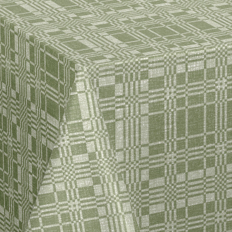 Nordfavn Adamascado Positivo Green – Wachstuch Tischdecke mit Damastmuster, Ecke