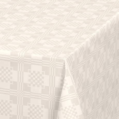 Nordfavn Adamascado Positivo Offwhite – Wachstuch Tischdecke mit klassischem Muster, Ecke
