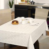 Nordfavn Adamascado Positivo Offwhite – Wachstuch Tischdecke mit klassischem Muster, Ambiente