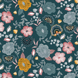 Nordfavn Chouchou Grün – Wachstuch Tischdecke mit dekorativem Blumenprint, Muster