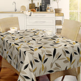 Nordfavn Class Beige - Wachstuch Tischdecke mit grafischem Blattmuster