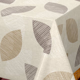 Nordfavn Cocoon Beige Wachstuch Tischdecke mit grafischem Blattmuster, Ecke