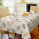 Nordfavn Cocoon Beige Wachstuch Tischdecke mit grafischem Blattmuster