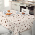 Nordfavn Coffee Time Beige – Wachstuch Tischdecke mit gemütlichem Kaffeemotiv, Ambiente