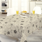 Nordfavn Cologne Beige - Wachstuch Tischdecke mit Linienblume in Leinenoptik, Ambiente