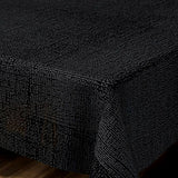 Nordfavn Elegant Black Onyx – Extra starke schwarze Wachstuch Tischdecke mit schön geprägtem Effekt, Ecke