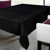 Nordfavn Elegant Black Onyx – Extra starke schwarze Wachstuch Tischdecke mit schön geprägtem Effekt, Ambiente 1