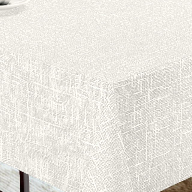 Nordfavn Elegant Marshmallow – extra starke Wachstuch Tischdecke mit schön geprägtem Lichtspiel, Ecke