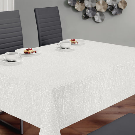 Nordfavn Elegant Marshmallow – extra starke Wachstuch Tischdecke mit schön geprägtem Lichtspiel, Ambiente