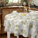 Nordfavn Elisabeth Grün - Runde Wachstuch Tischdecke mit klassischem Blumenprint, rund