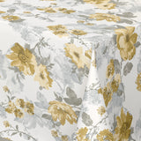 Nordfavn Elisabeth Gelb - Wachstuch Tischdecke mit romantischem Blumenprint, Ecke