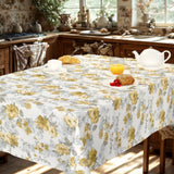 Nordfavn Elisabeth Gelb - Wachstuch Tischdecke mit romantischem Blumenprint, romantisches Ambiente