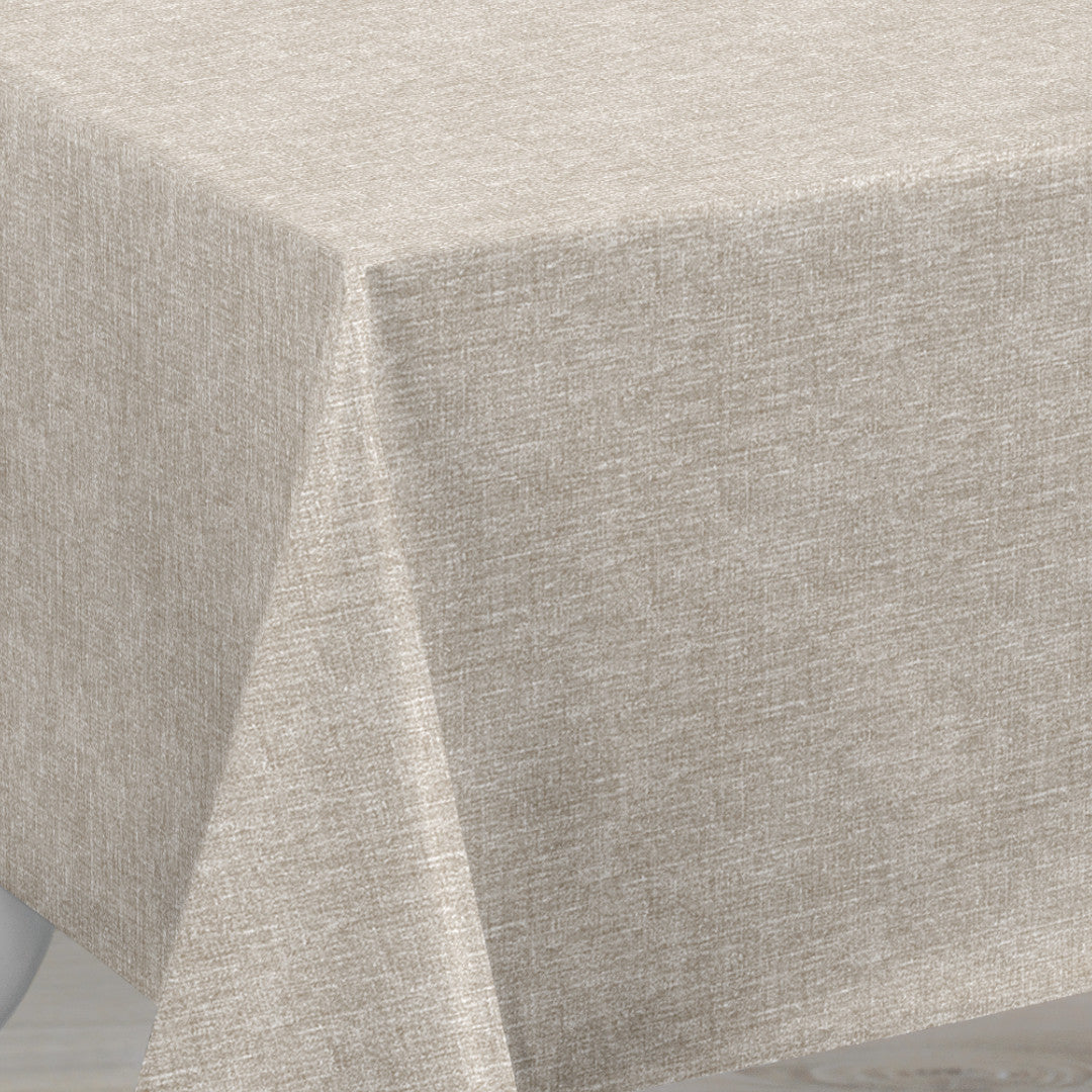Nordfavn Fine Texture Linen – Leicht geprägte Wachstuch Tischdecke mit feiner Leinenoptik, Ambiente