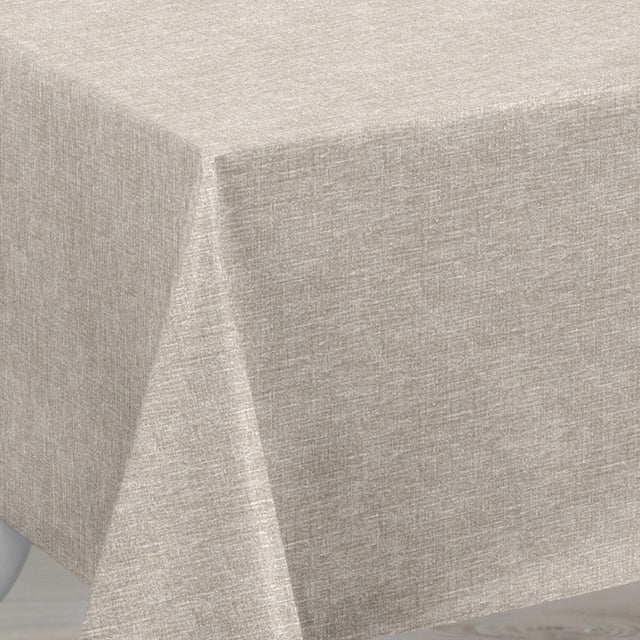 Nordfavn Fine Texture Linen – Leicht geprägte Wachstuch Tischdecke mit feiner Leinenoptik, Ambiente