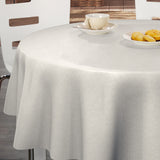Nordfavn Fine Texture Snow – Leicht geprägte Wachstuch Tischdecke mit feiner Leinenoptik, Muster