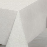 Nordfavn Fine Texture Snow – Leicht geprägte Wachstuch Tischdecke mit feiner Leinenoptik, Ambiente