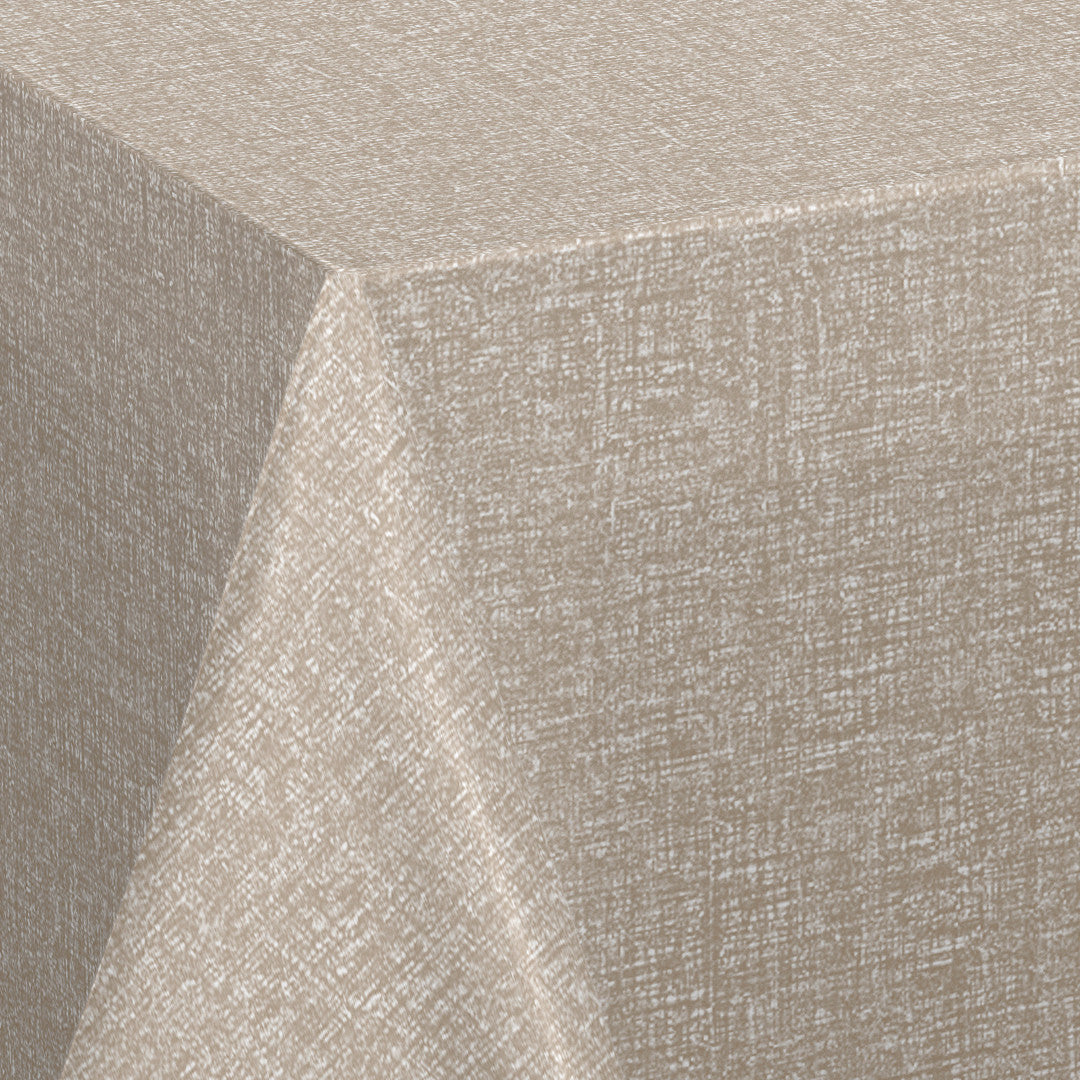 Nordfavn Fine Weave Linen – Geprägte Wachstuch Tischdecke mit dezenter Textiloptik, Ecke