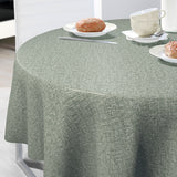 Nordfavn Fine Weave Moss – Geprägte runde Wachstuch-Tischdecke mit dezenter Textiloptik