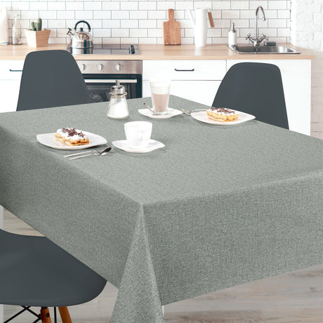 Nordfavn Fine Weave Moss – Geprägte Wachstuch Tischdecke mit dezenter Textiloptik, Ambiente