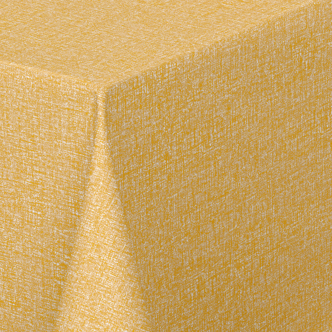 Nordfavn Fine Weave Mustard – Glatte Wachstuch Tischdecke mit dezenter Textiloptik, Ecke