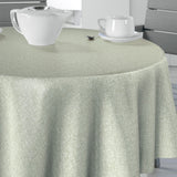 Nordfavn Fine Weave Sage – Glatte runde Wachstuch-Tischdecke mit dezenter Textiloptik