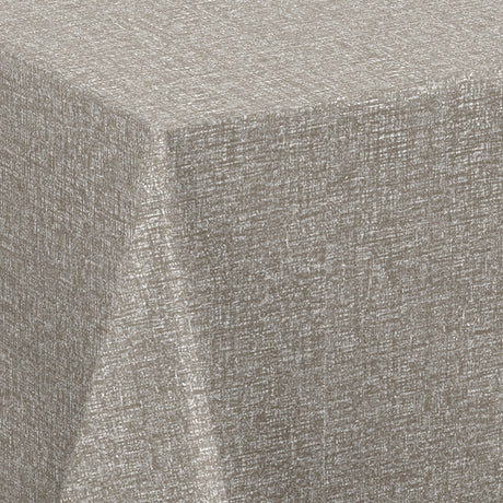 Nordfavn Fine Weave Stone – Geprägte Wachstuch Tischdecke mit dezenter Textiloptik, Ecke