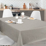 Nordfavn Fine Weave Stone – Geprägte Wachstuch Tischdecke mit dezenter Textiloptik, Ambiente