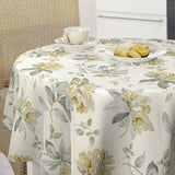 Nordfavn Fruehling Gelb - Runde Wachstuch Tischdecke mit elegantem Blumenprint