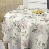 Nordfavn Fruehling Rosa - rundes Runde Wachstuch Tischdecke mit zartem Blumenprint