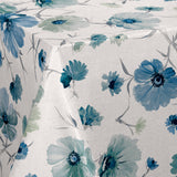 Nordfavn Gerbera Blau – Wachstuch Tischdecke mit Blumenprint in Blautönen, Ecke