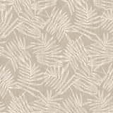 Nordfavn Hojas Beige – Wachstuch Tischdecke mit hellem Blattmuster in Leinenoptik