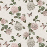 Nordfavn Hortensia Have - Wachstuch Tischdecke mit Schmetterlingen, Muster