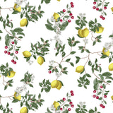 Nordfavn Lemon Cherry – Wachstuch Tischdecke mit Zitronen und Kirschen, Muster