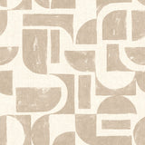 Nordfavn Manu Beige – Wachstuch Tischdecke mit grafischem Muster in Leinenoptik
