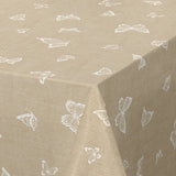 Nordfavn Mariposas Beige - Wachstuch Tischdecke mit Schmetterlingen, Ecke