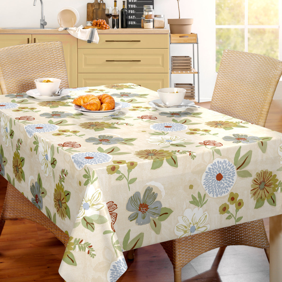 Nordfavn Meadow Bloom – Wachstuch Tischdecke mit stilisiertem Blumenmuster, Ambiente