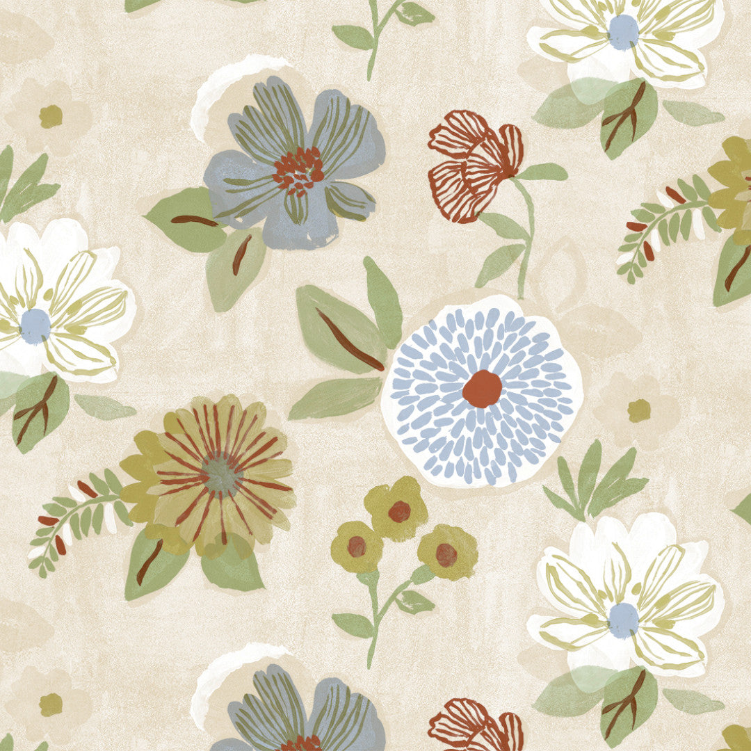 Nordfavn Meadow Bloom – Wachstuch Tischdecke mit stilisiertem Blumenmuster, Muster