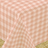 Nordfavn Mols Gedecktes Terracotta – Abwaschbare Tischdecke mit Karos, Ecke
