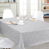 Nordfavn Nordic Leaf Grau – Wachstuch Tischdecke mit stilisiertem Blattmuster, Ambiente