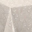Nordfavn Nordic Leaf Sand – Wachstuch Tischdecke mit stilisiertem Blattmuster, Ecke