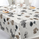 Nordfavn Organza Grau-Beige – Wachstuch Tischdecke mit Blättermuster, Ambiente