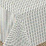 Nordfavn Pitiusa Meerblau – Abwaschbare Tischdecke mit kleinen Querstreifen, Ecke