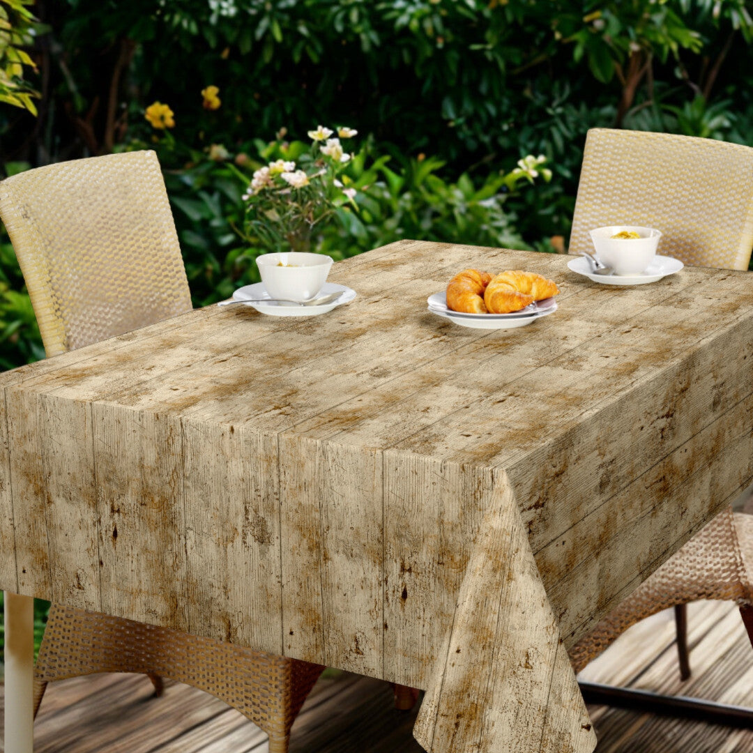 Nordfavn Rustica - Wachstuch Tischdecke mit realistischer Holzoptik