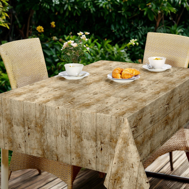 Nordfavn Rustica - Wachstuch Tischdecke mit realistischer Holzoptik