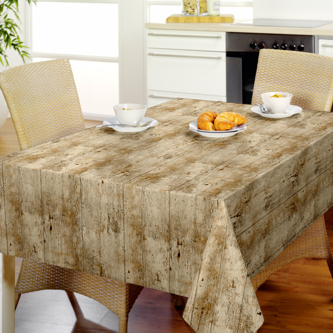 Nordfavn Rustica - Wachstuch Tischdecke mit realistischer Holzoptik, Ambiente